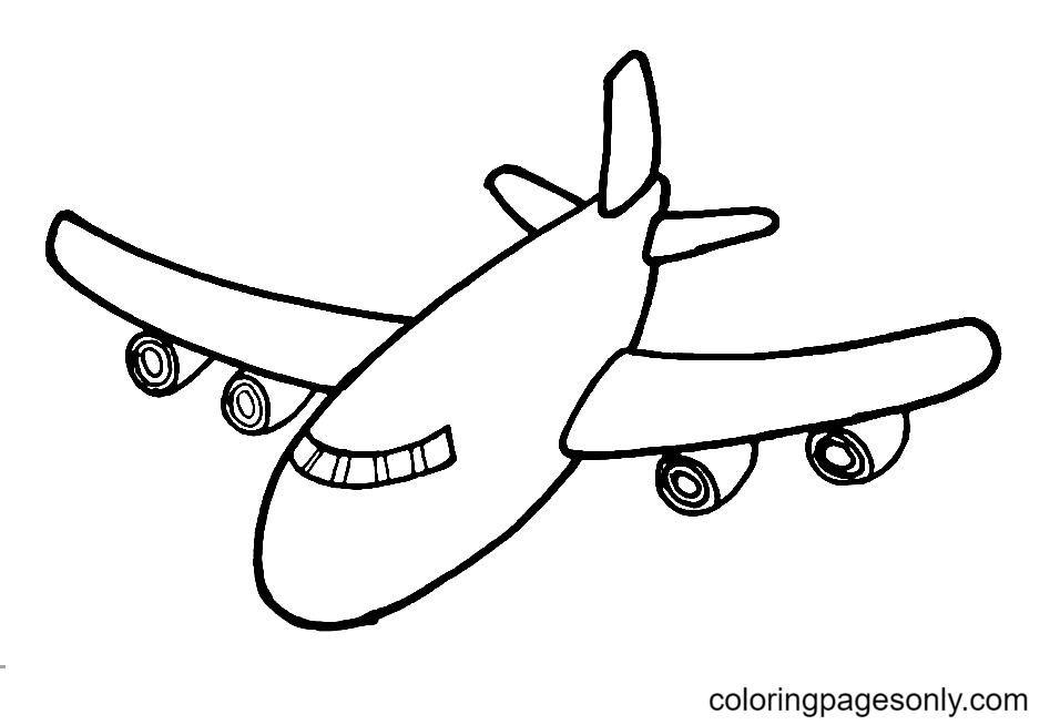 Preschool Airplane Coloring Pages