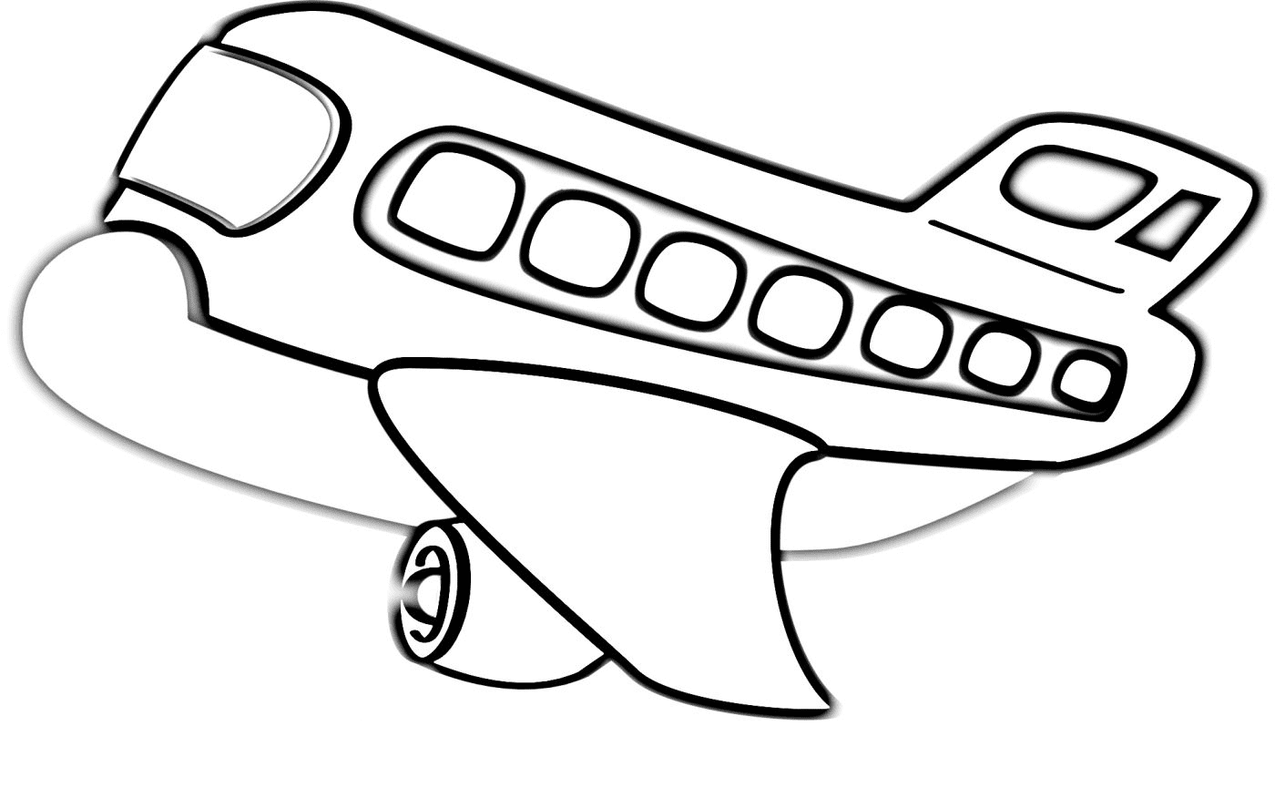 Pretty Airplane Coloring Page