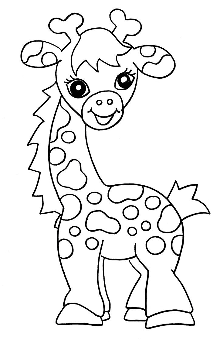Pretty Giraffe Coloring Page