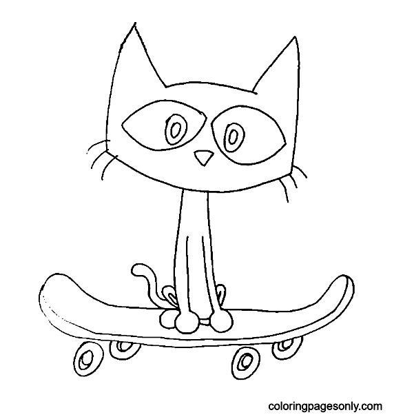 Pretty Pete the Cat Coloring Pages