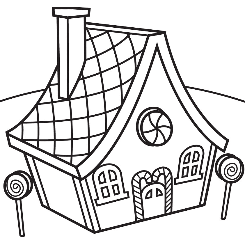 Printable Candy House Coloring Pages
