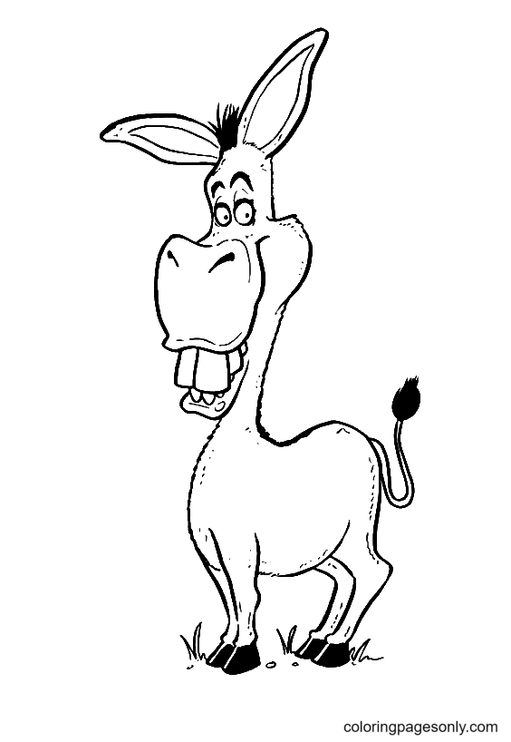 Printable Donkey from Shrek Coloring Page