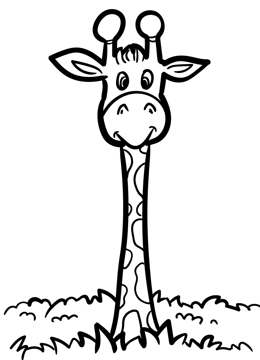 giraffe outline printable