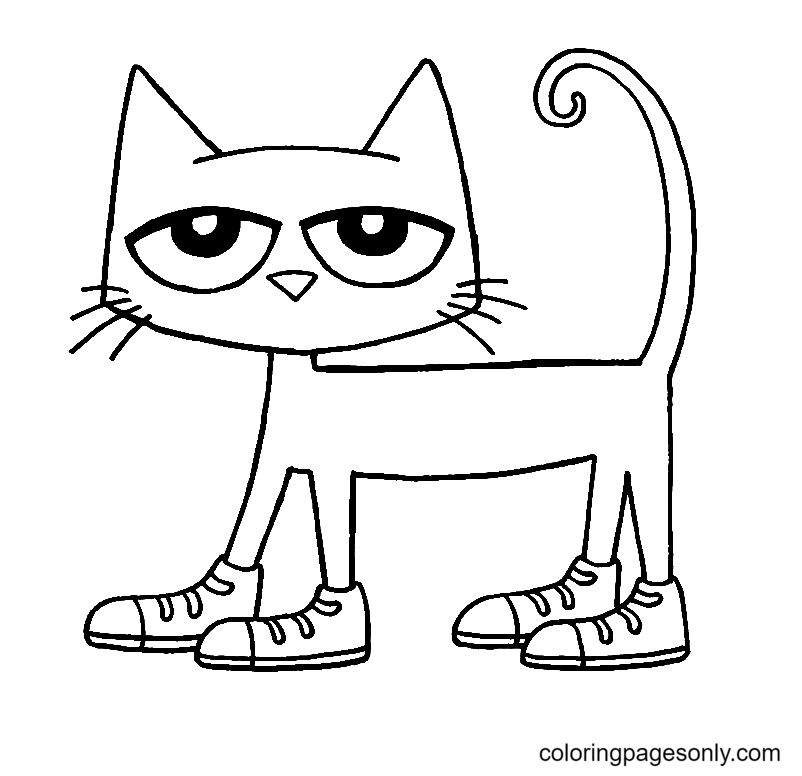 Pete The Cat Shoe Coloring Page
