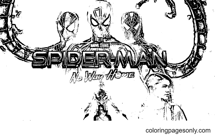 Printable Spider-Man No Way Home Coloring Page