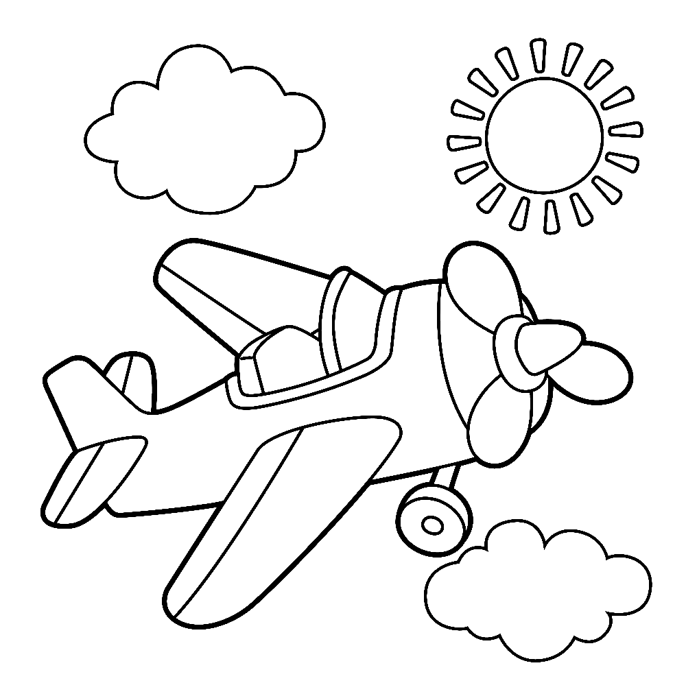 Propeller Plane Coloring Page