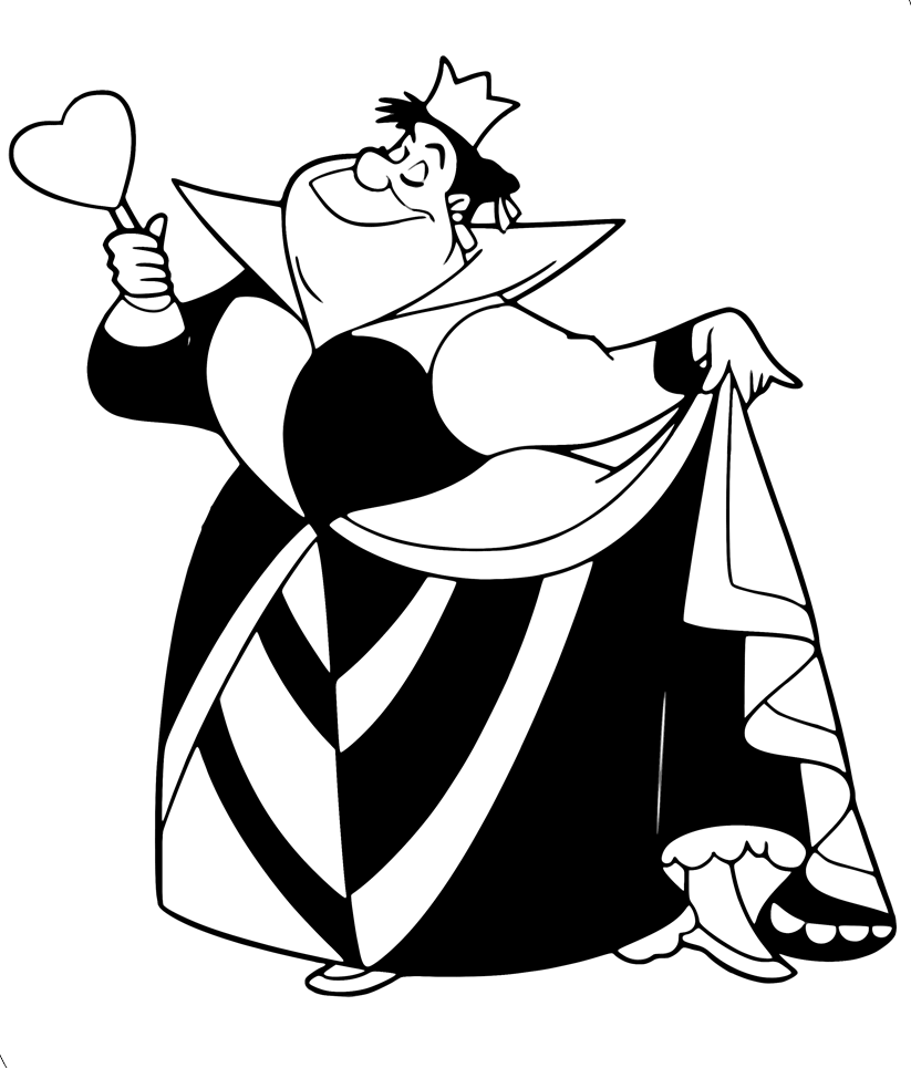Queen of Hearts From Alice in Wonderland Coloring Pages   Alice in ...