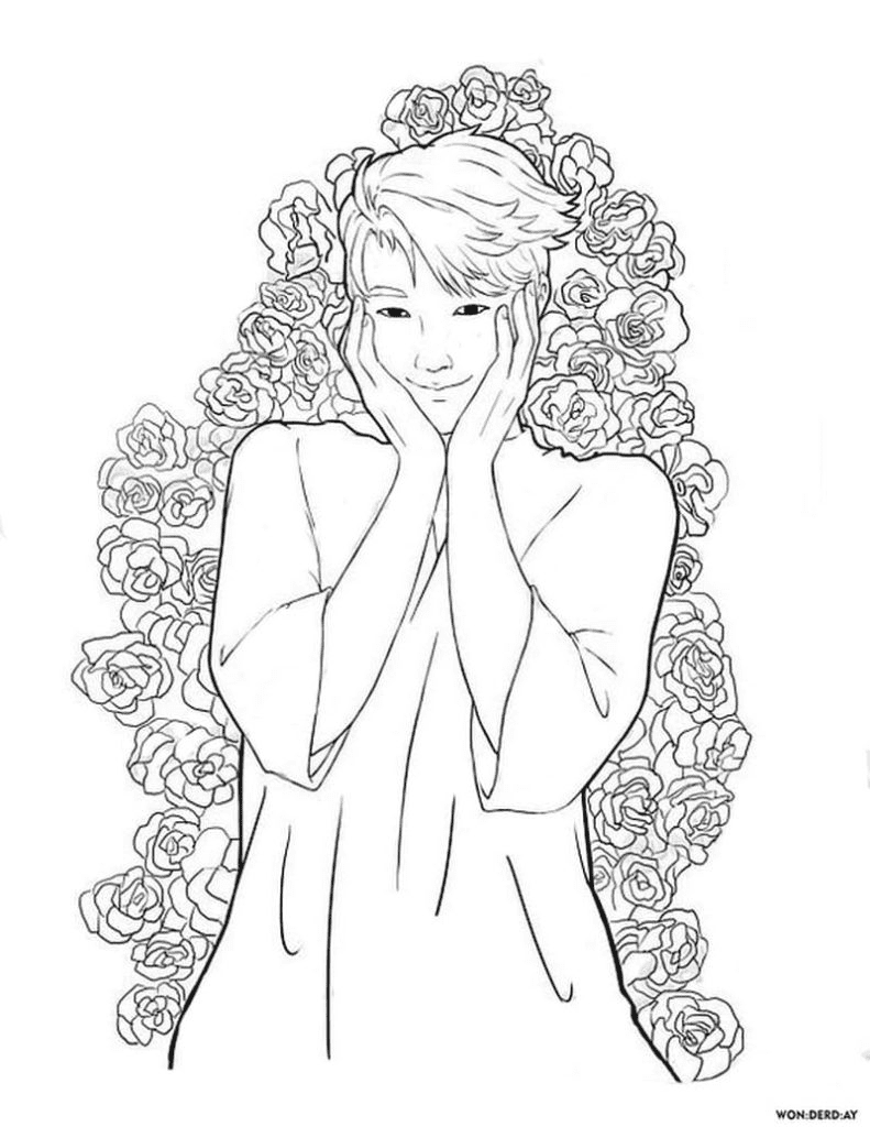 RM Kim Nam-joon Coloring Pages