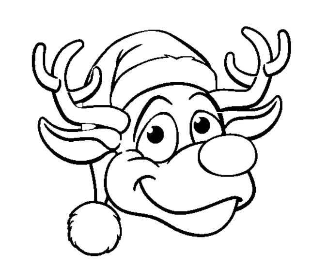 Reindeer Face Rudolph Coloring Page