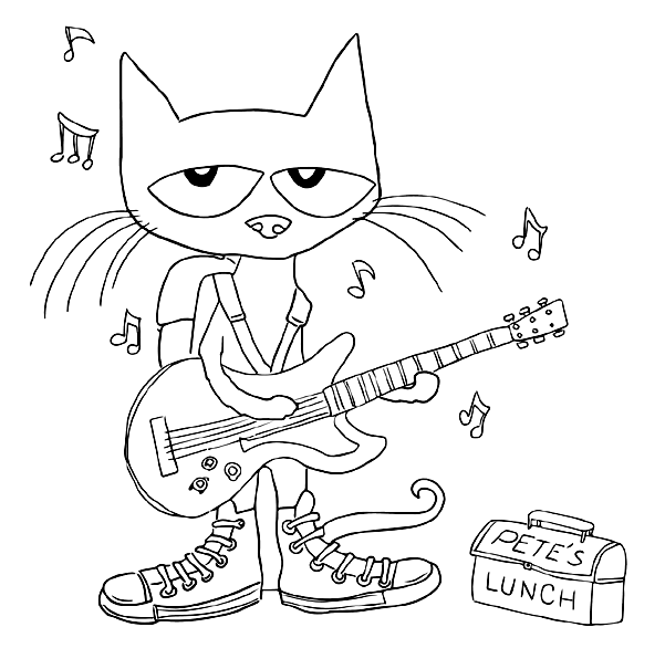 Rock Pete the Cat Coloring Pages