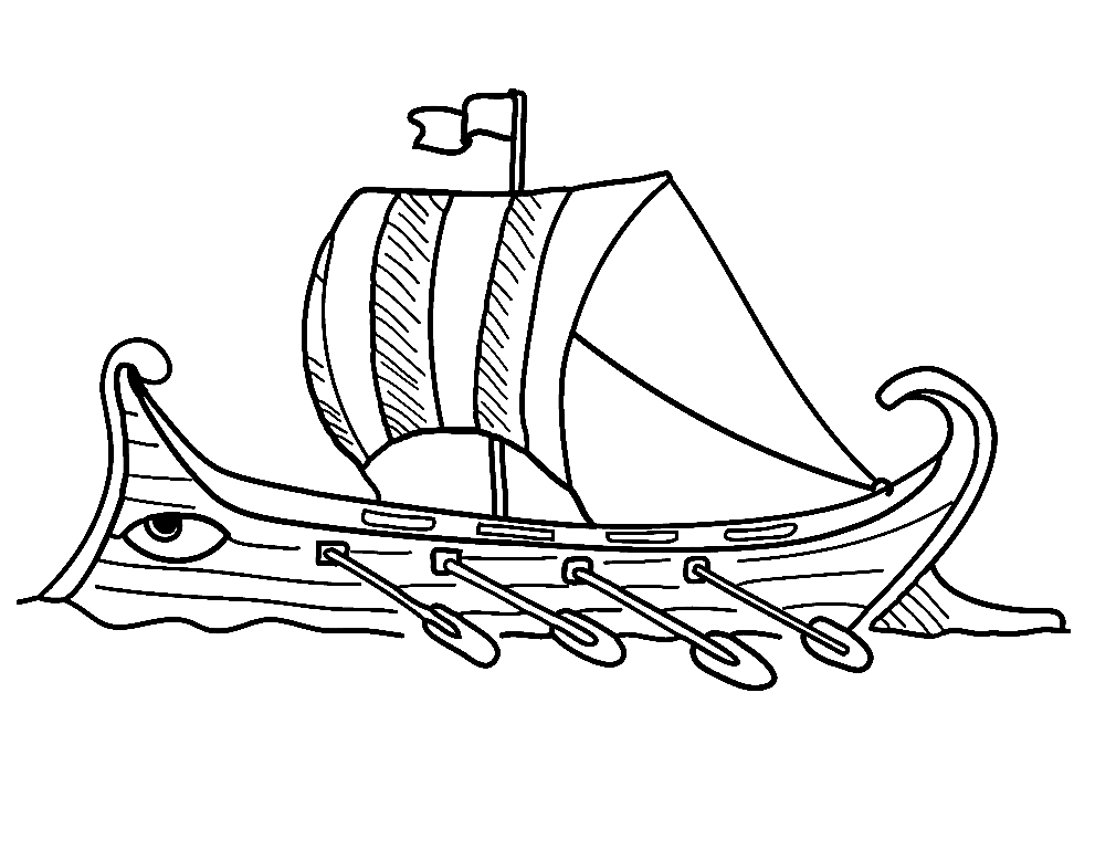 Rowing Boat Coloring Page