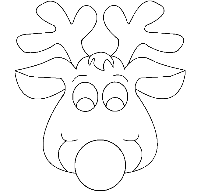 Rudolph Head Coloring Pages