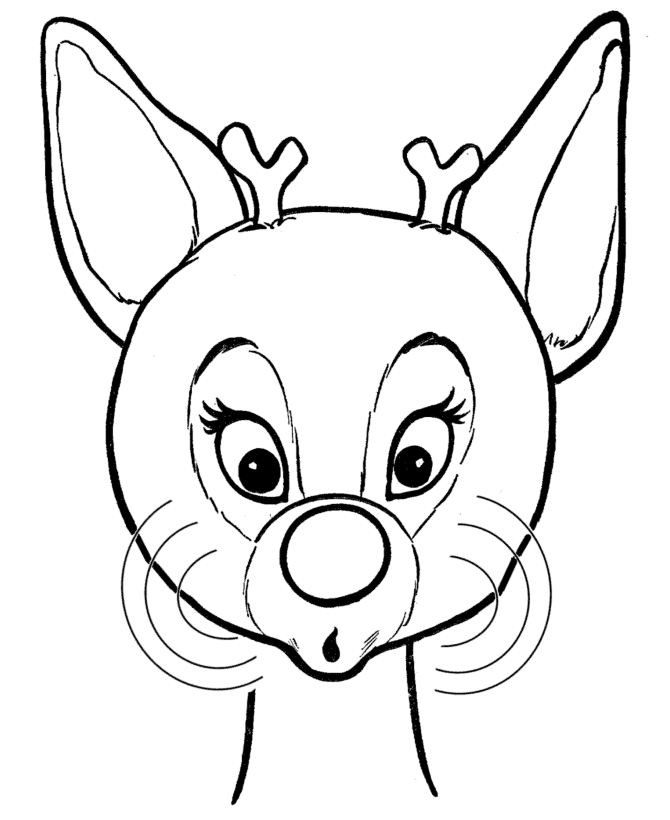 Rudolph Red Nose Reindeer Coloring Page