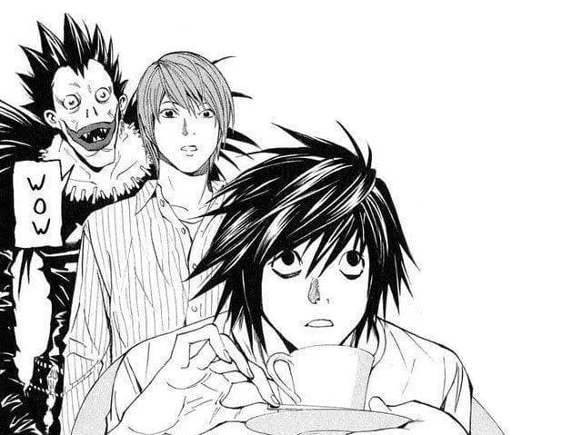 Ryuk, Yagami y L de Death Note