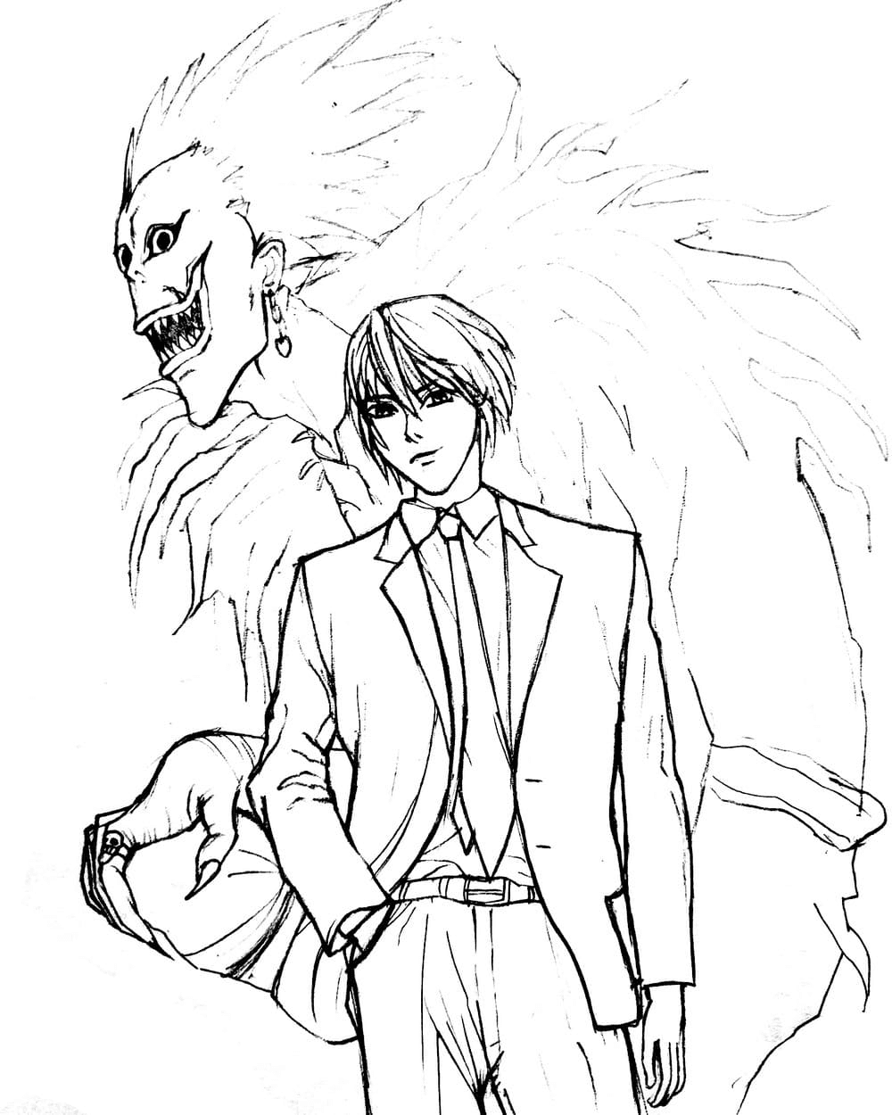 Ryuk y Yagami de Death Note