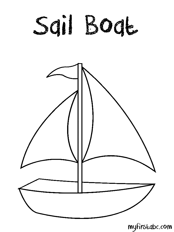 Sail Boat for Kids Coloring Page