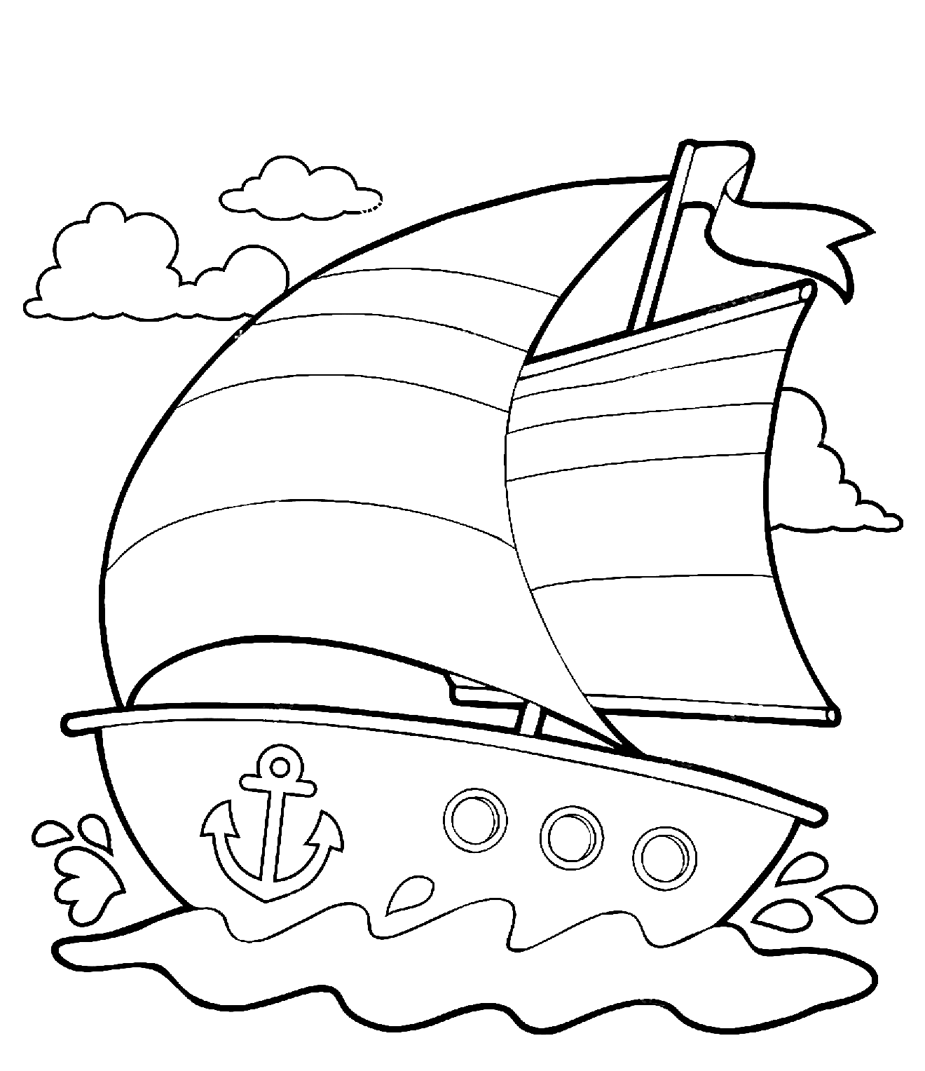 Sailboat to Print Coloring Page