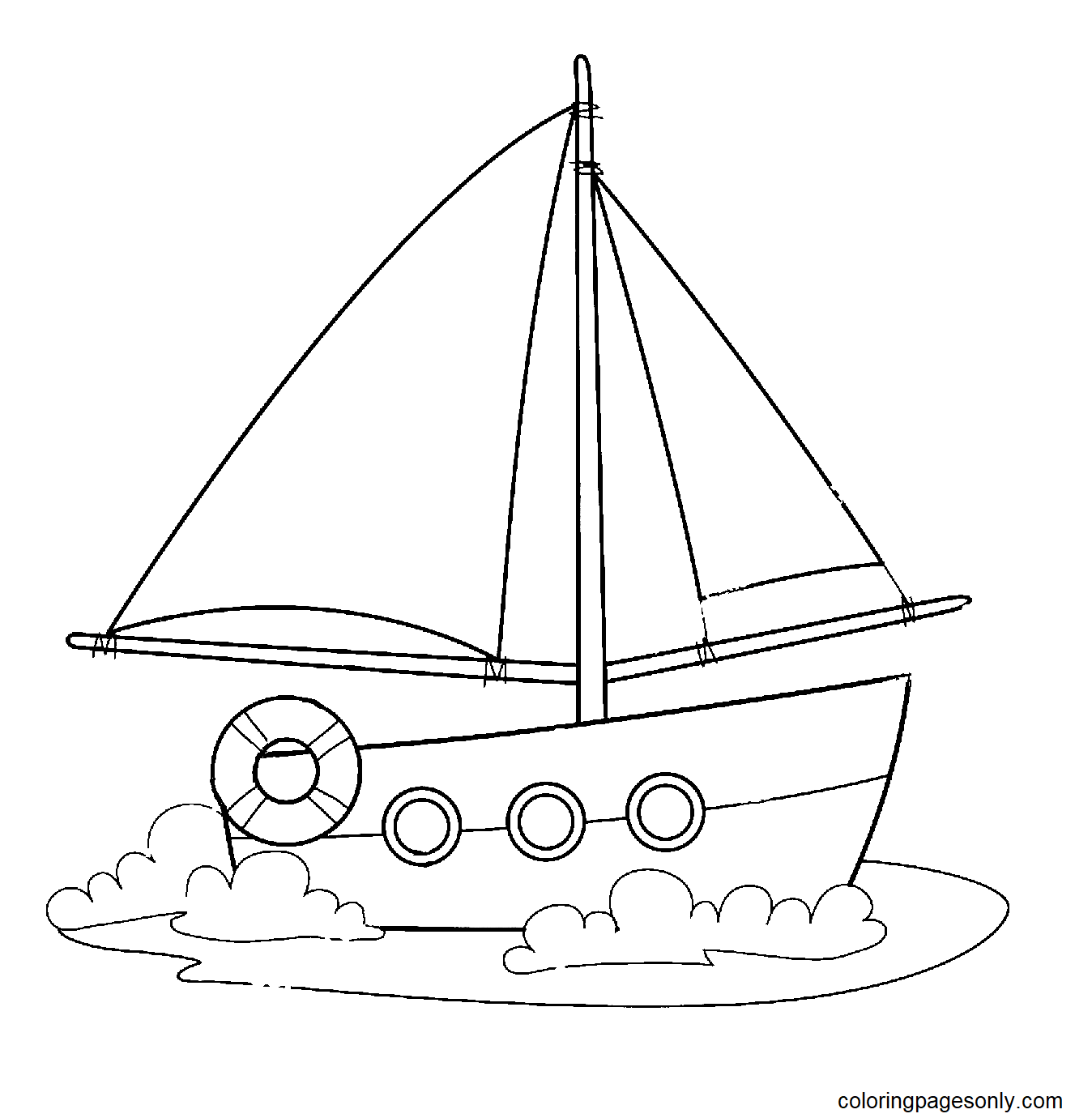 Sailing Vessel Coloring Page