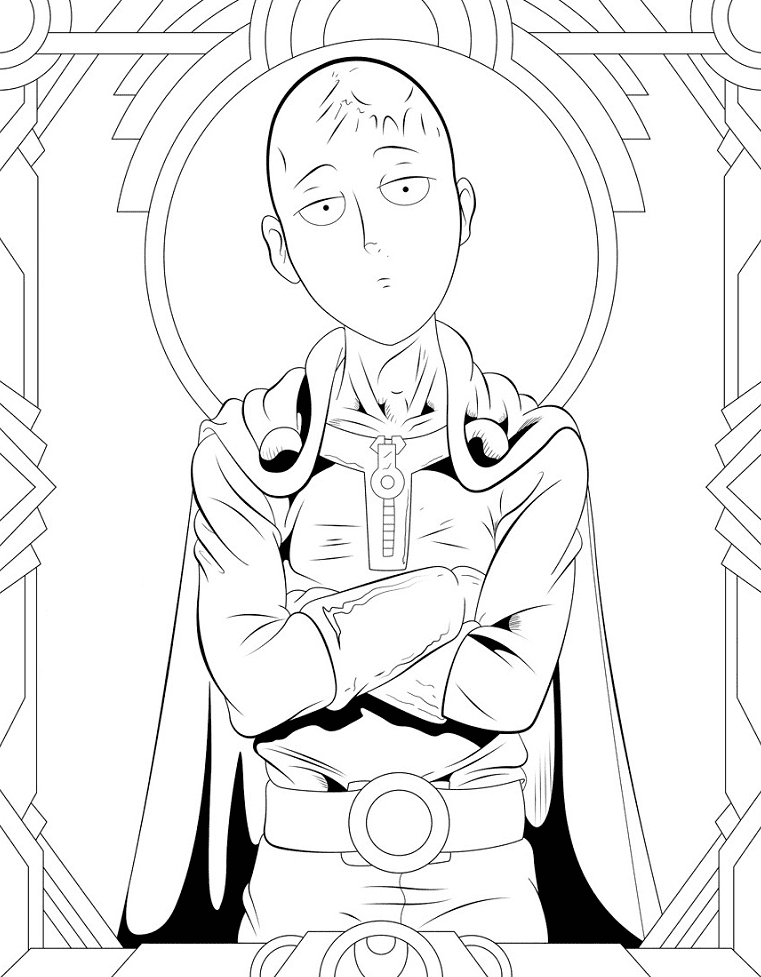 Saitama En One Punch Man Coloring Pages One Punch Man Coloring Pages