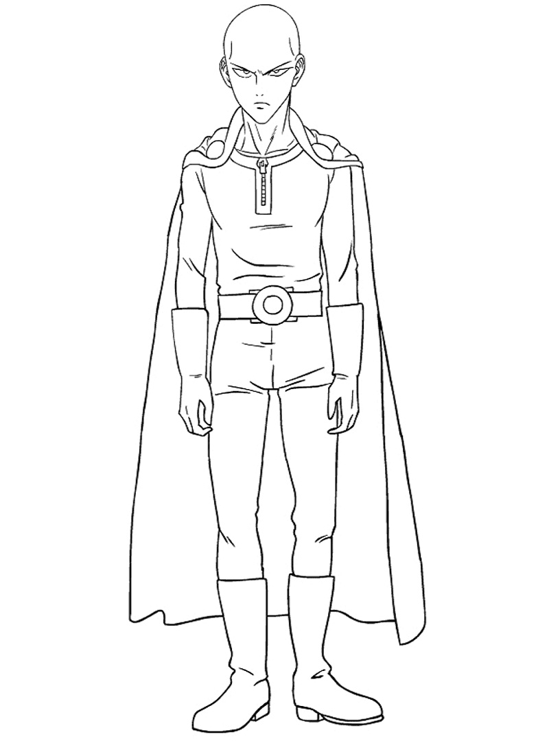 Saitama is Angry Coloring Pages
