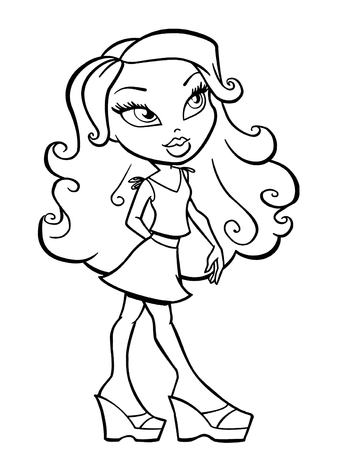 Sasha Bratz In Casual Dress Coloring Pages