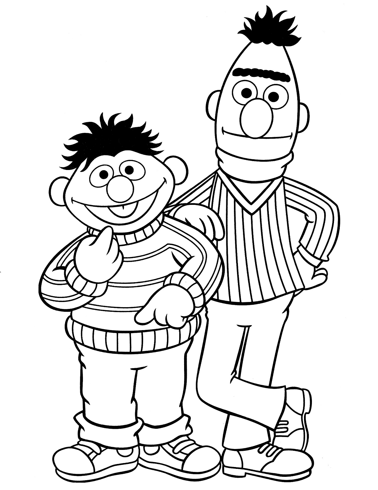 Sesame Street Bert and Ernie Coloring Page