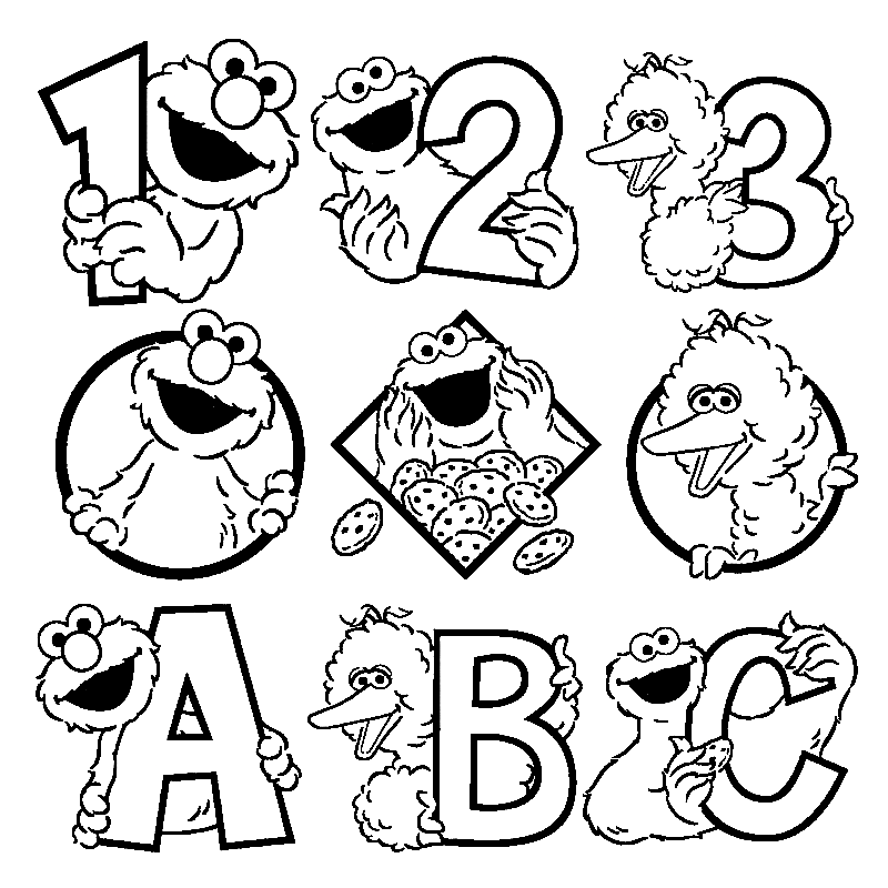 Sesame Street Number Coloring Page