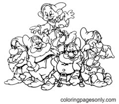 Seven Dwarfs Coloring Pages