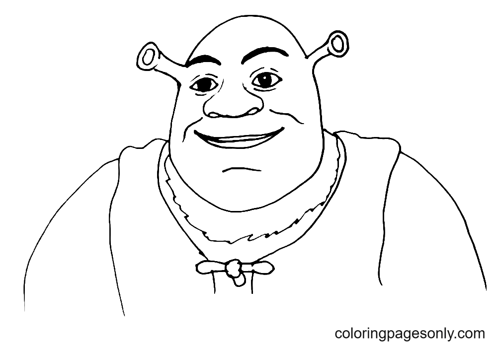 Shrek Smiling Coloring Page