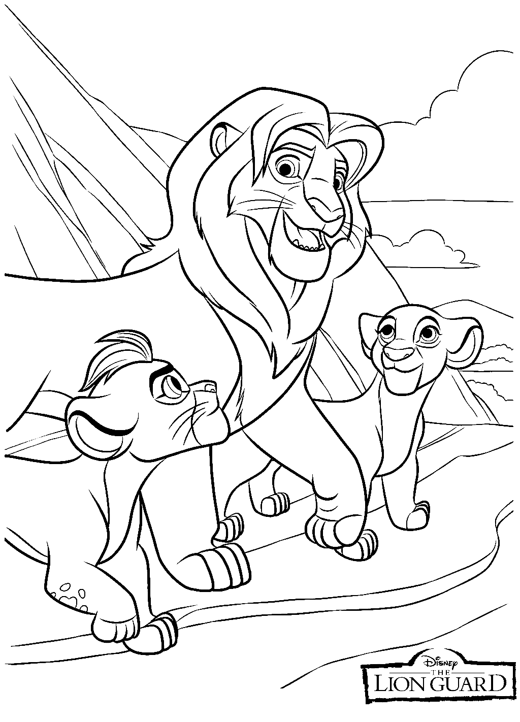 سيمبا وكيارا وكيون من فريق Lion Guard