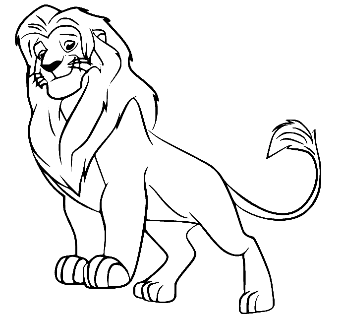 Simba from Lion Guard Coloring Page