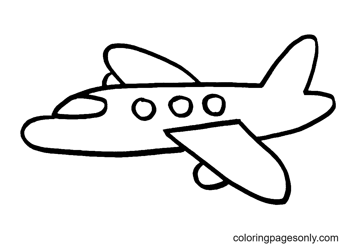 Simple Airplane Printable Coloring Page