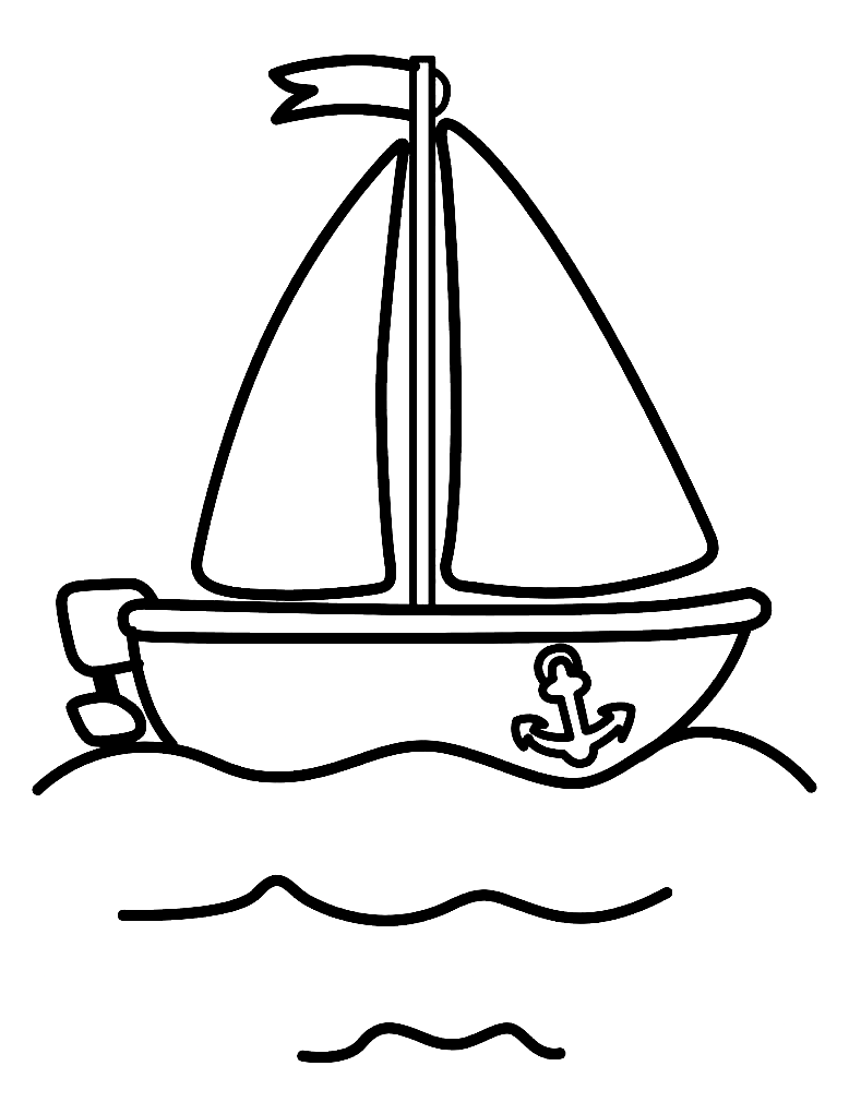 Barco simples para imprimir do barco
