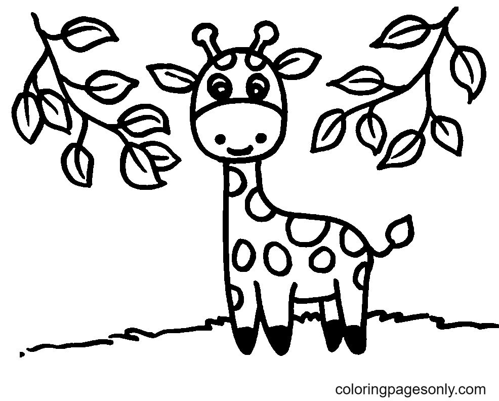 Simple Giraffe Coloring Pages