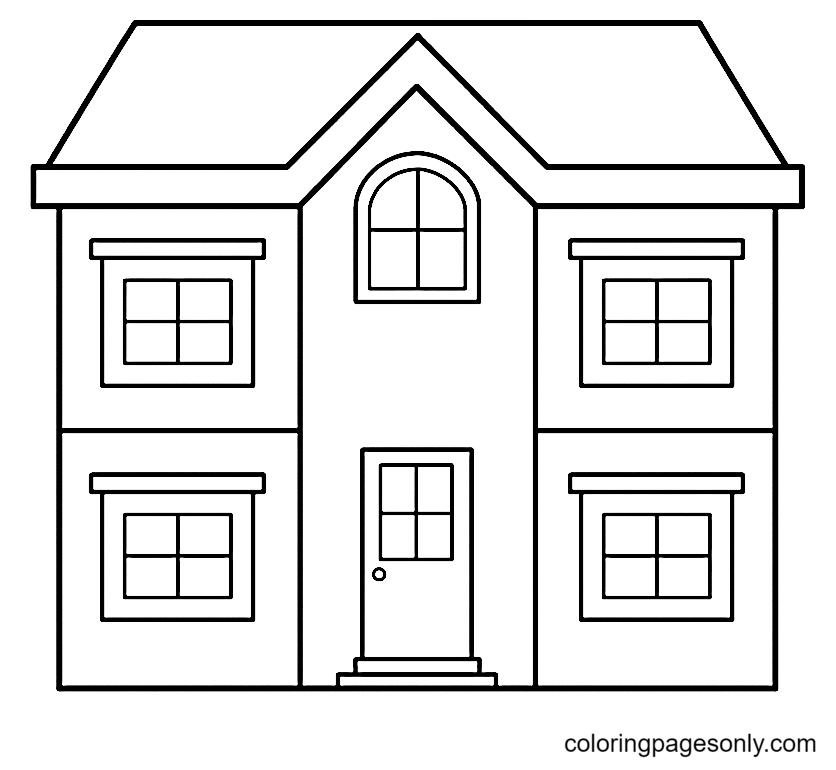 Simple House For Kids Coloring Page