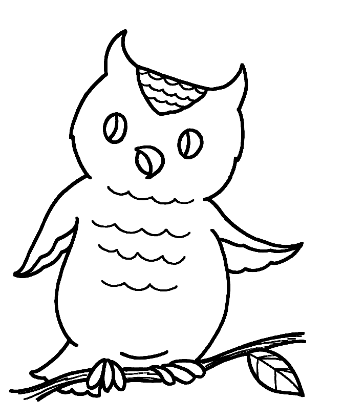 Simple Owl Coloring Pages