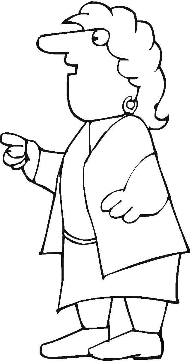 Simpson Style Caricature Coloring Page