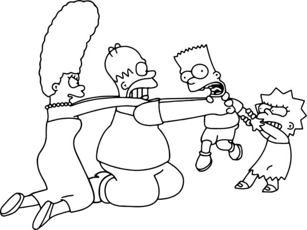Pelea familiar de los Simpson de Los Simpson