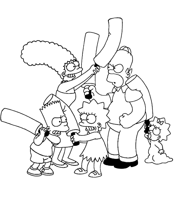Dibujos de la familia Simpson para colorear
