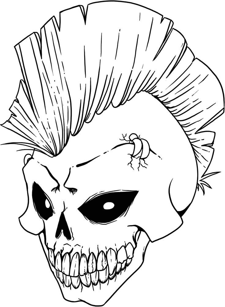 Skull Free Printable Coloring Page