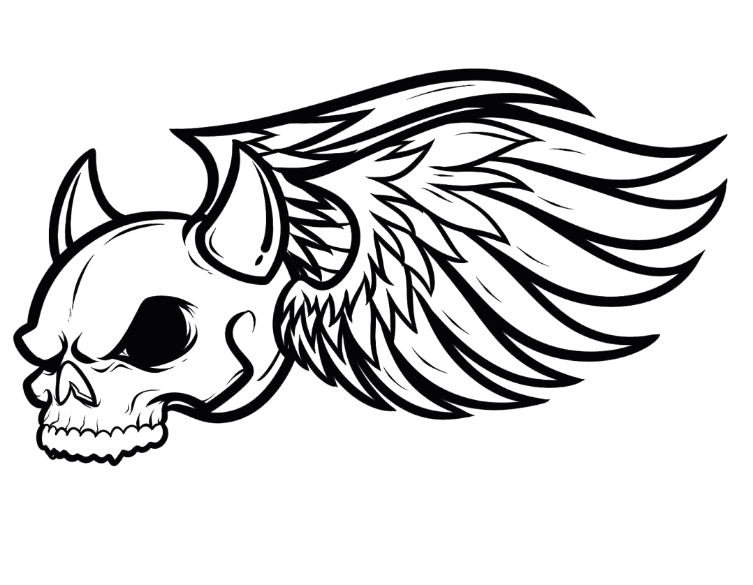Skull Wings Coloring Pages