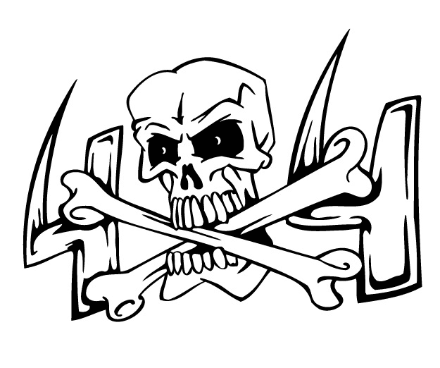 Skull and Cross of Bones Coloring Page