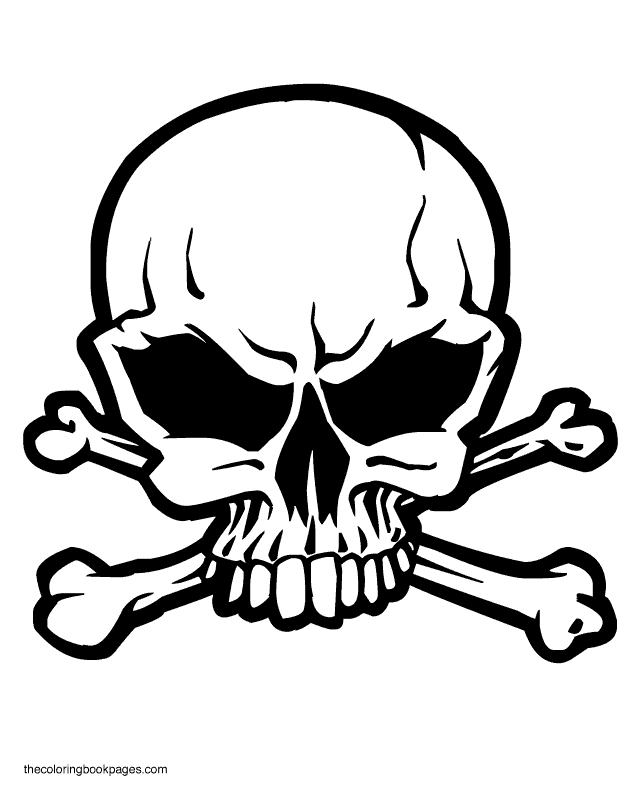 Skull and Crossbones Coloring Page