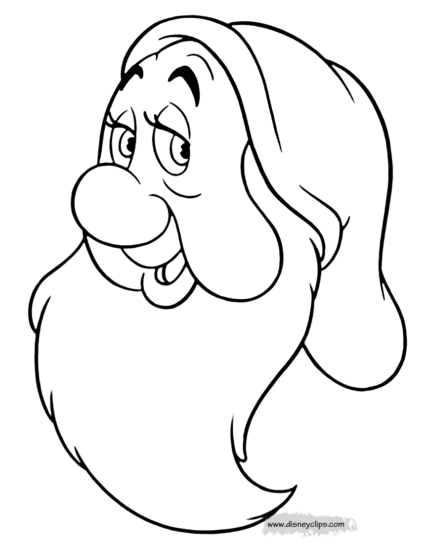 Sleepy's Face Coloring Pages