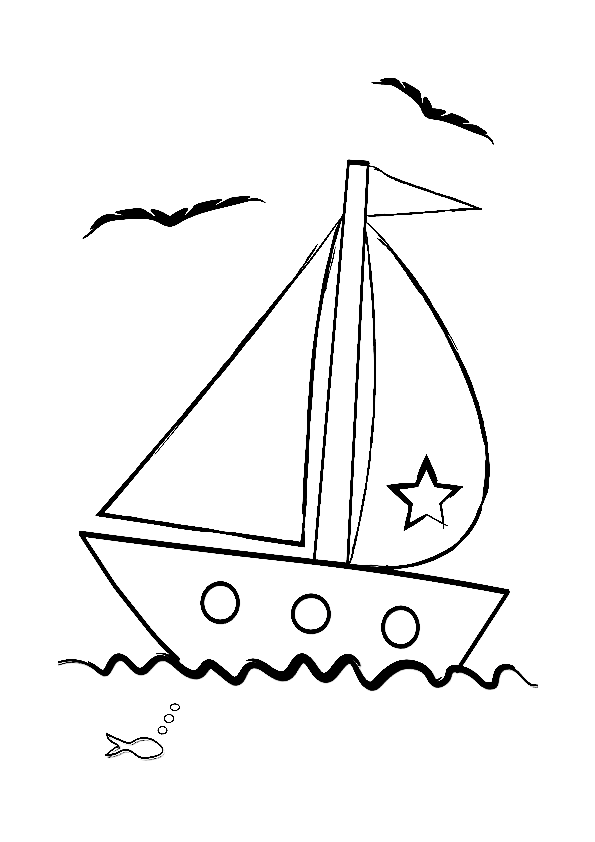 Small Boat Coloring Pages