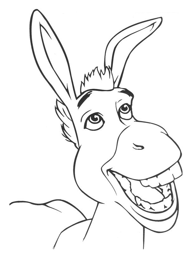 Smiling Donkey Coloring Page
