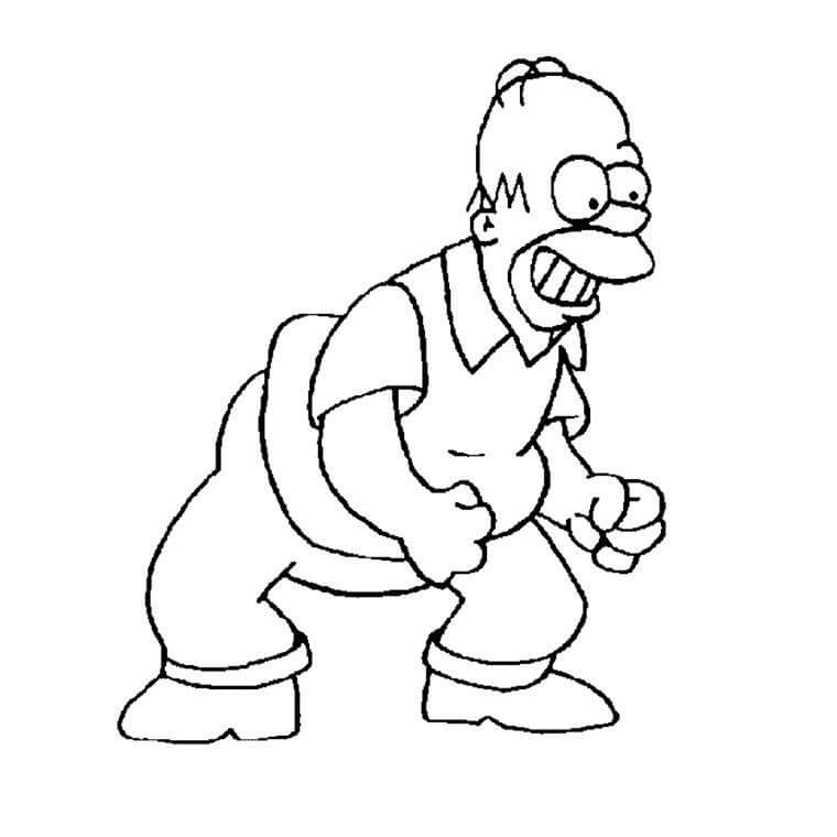 Smiling Homer Simpson Coloring Page