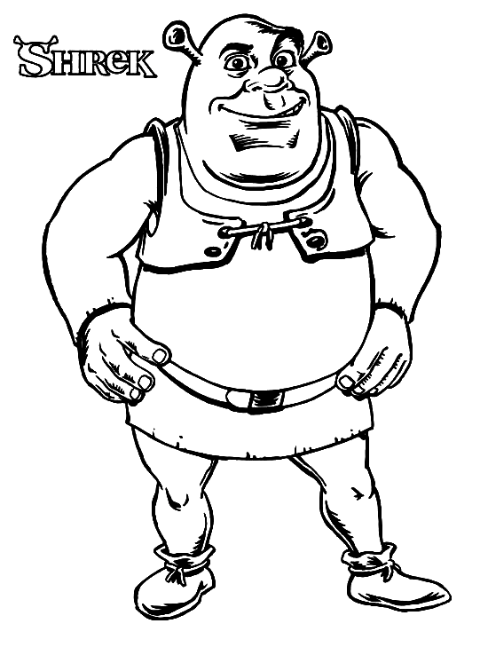 Smiling Shrek Coloring Pages
