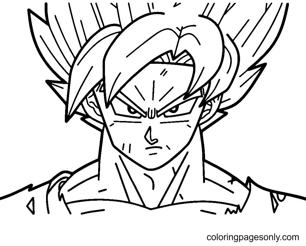 Son Goku Super Hero Coloring Page