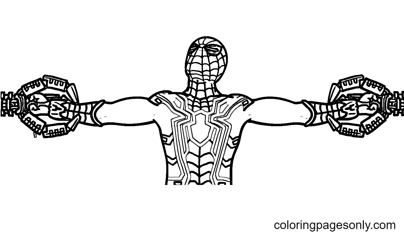 Página para colorir de Homem-Aranha de maneira nenhuma